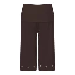 Women Capris Pants Summer Elastic Waist Solid Color Eyelets Casual Short Trousers Streetwear for Daily