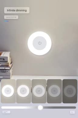 HOMEFISH LED Touch Sensor Night Light USB Rechargeable Magnetic Wall Light Portable Round Lamp for Bedroom Aisle Room