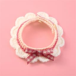 Cute Pet Cat Saliva Towel Hand-knitted Adjustable Kitten Cat Puppy Bow-knot Collar Pet Cat Decorative Collar Kitten Accessories