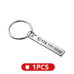 Stainless Steel Anti-lost  Customized Phone Number Key Chain for Women Men Personalized Laser Engraved Names  Bar Key Ring
