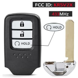 KEYECU 434MHz ID47 FCC ID: KR5V2X 2 / 3 / 4 Buttons Keyless Remote Car Key Fob for Honda CR-V HR-V Pilot City Jazz Civic Grace