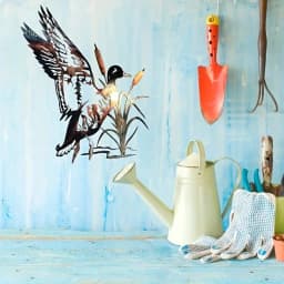 Wild Duck Wrought Iron Wall Art - Rustic Living Room Metal Decor & Hanging