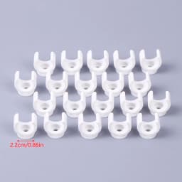 "20mm PVC Water Pipe Clamps Connectors - Secure fit for 0.5/0.79 Inch OD Pex Tubing, TV Trays and Hose Support, Pack of 20."