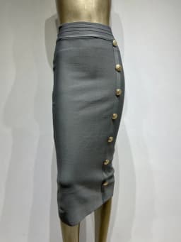 New Arrival Women Button Black Blue Red Bodycon Bandage Skirt 2024 Designer High Waist High Street Party Club Pencil Skirt 75cm