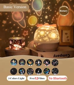 360° Rotate Night Light Galaxy Star Ocean Projector Lamp Kids Room 21 Projection Films Light Romantic Girl's Gift Projector Lamp