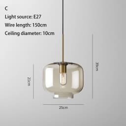 Art Industrial Retro E27 Glass Pendant Light Nordic Loft Chandelier Kitchen Restaurant Minimalist Hanging Lamp Suspension LED