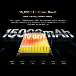 Blackview OSCAL PILOT 5 5G AI Rugged Phone,8(+24)GB RAM 256GB ROM UNISOC T8100,6.67 Inch 120Hz Display,15000mAh 33W Fast Charging,NFC,5W Built‑in Speaker,16MP+13MP Camera,Android 16 Outdoor Smartphone
