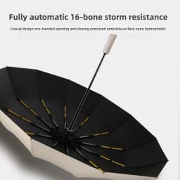 UPF50+ 16-Rib Auto Folding Umbrella - Windproof Large UV Protection Sun & Rain Parasol, Lightweight Travel Design for Women/Men