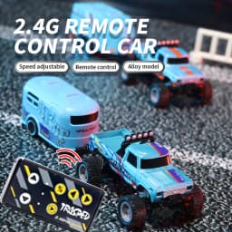1/64 RC Car 2.4G Remote Control Mini Speed Off-road Climbing Car Alloy Desktop Vehicle with LED Light Toy for Kids Small Gifts