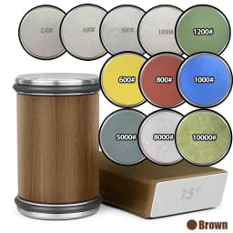 Rolling Knife Sharpener Magnetic Knife Holder Diamond Sharpening Stone Kit with 15 and 20 Degrees Angle Roller Kitchen Accessory