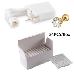24PCS/Box Disposable Sterile Ear Piercing Unit Ear Cartilage Tragus Helix Piercing Gun More Safety Piercer Tool For Piercing
