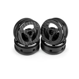 4Pcs 1.9 Inch Carbon Fiber Wheels Rim for 1/10 RC Car Crawler Capra SCX10 RR10 TF2 Element Enduro Gmade R1 Cheater Rigs 1.9S DIY