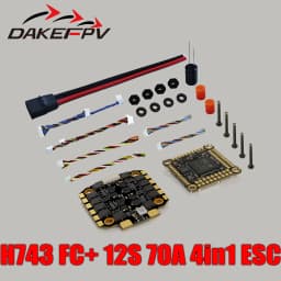 DAKEFPV H743 Flight Controller and ESC Combo for FPV Drone, Betaflight H7FC & 4in1 70A ESC, Support 3-12S, for Analog HD System
