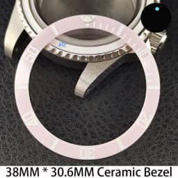 Sloping 38mm * 30.6mm Ceramic/Aluminum Bezel GMT and Diving Watch Insert Fits for 40mm Men's Watch Case Bezel Replacement Insert