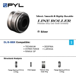 PYL Titanium Alloy Double Bearing Line Roller - Saltwater Resistant Spinning Reel Line Guide for Shimano/Daiwa Exist Upgrade