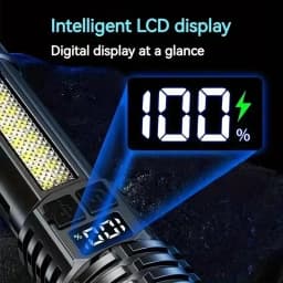 Super Bright COB LED Flashlight TYPE-C Rechargeable Zoomable With Side Light Waterproof Torch Camping Hiking Emergency Outdoor