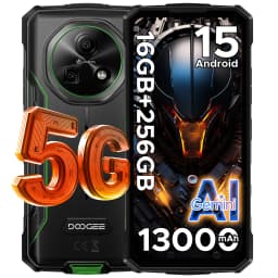 Phone robust DOOGEE Fire 7 5G Gemini AI 36Go (6 + 30) 128 Go battery mAh dimension Smartphone