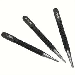 3pcs High-carbon Steel Center Punch Set, Non-Slip Center Pin Punch Used For Drilling Of Alloy Steel Metal Wood,1.5 2 3mm