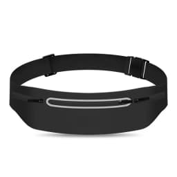 Ultra Slim Running Belt Bag 3 Pocket Reflective Water Resistant Waist Pack Adjustable Sports Phone Holder for Men Women