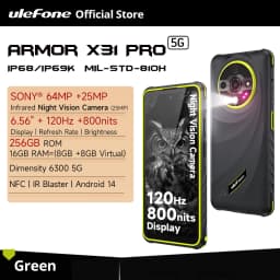 Ulefone Armor X31 Pro 5G Rugged Phone Android 14 Smartphone 6.56”16GB + 256GB 25MP Night Camera 64MP 6050mAh NFC 120Hz IR