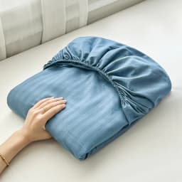 High Quality Striped Embossed Fitted Sheet 1Pc- Microfiber Soft Touch,Breathable Wrinkle Free Anti-Slip, Solid Color Multi-Sizes