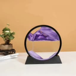 3D Sandscape Moving Sand Art Picture Round Glass Deep Sea Hourglass Quicksand Craft Flowing Sand Painting Office Home Decor Gift
