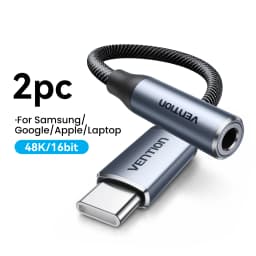 [2Pcs] Vention USB Type C to 3.5mm Jack Earphone Adapter Headphone USB C Cable Audio Adapter with DAC For iPhone 17 16 15 Xiaomi