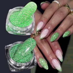 1 Jar Universal Laser Nail Glitter Holographic Powder Transparent Laser Magic Aurora Mirror Glitter UV Gel Pigment Dust