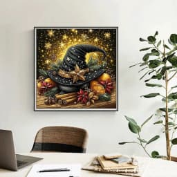 HUACAN Magic Hat Diamond Handmade Painting Cross Stitch Full Set Wall Decor Craft Art Home Decoration