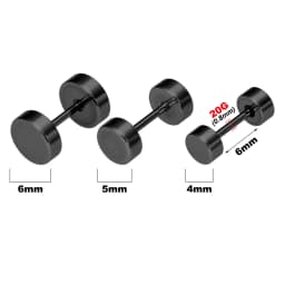 3Pcs 20G Screw Back Ball Tragus Stud Cartilage Earrings Helix Ear Piercing Jewelry Round Cone Square Surgcial Steel Stud Earring