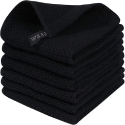 1/6Pcs Hot-selling Pure Cotton Honeycomb Kitchen Square Towel Set Easy To Clean with Hook Waffle 30*30cm