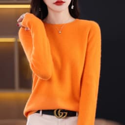 2026 New Cashmere Basic Top Long Sleeve Women O-Neck Knitted Sweater 100% Pure Merino Wool Pullover Clothing Knitwear Traf