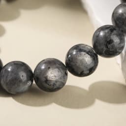 JD Natural Black Spectrolite Flash Smooth Beaded Bracelet Women Men 6 8 10mm Labradorite Stone Stretch Bracelets Yoga Jewelry