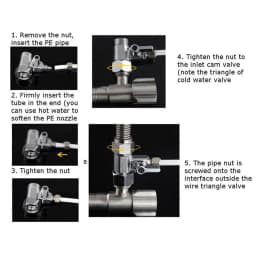 1Pcs Water Line Adapter Angle Stop Adapter Alloy T-Valve 1/2" To 1/4" With Shut-Off Ball Valve Tap Tee B Water Hose Pipe Fitting