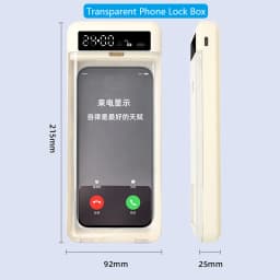 Transparent Phone Lock Box with Display Screen Self-Discipline Device Smart Timer Phone Lock Box for Student Phone Time Manager