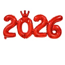 2026 Crown Number Foil Balloons, Happy New Year Eve Party Decorations, Photo Booth Props & Christmas Home Decor Supplies