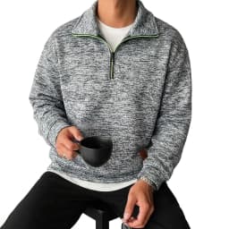 Men's Long Sleeve Half Zipper Sweatshirts Solid Pullover Luxury Zip Up Hoodies Casual Mens Coats Gym Man Quarter Zip Poleron