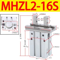 MHZL2 Pneumatic Gripper Double Acting Air Finger Cylinder 10S 16S 20S 25S 16D 20D 25D Parallel Gripper