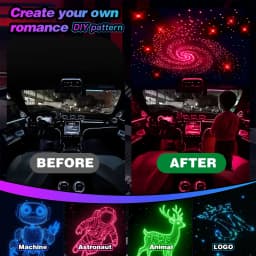14W Split Starlight Headliner Kit, Fiber Optic RGBW Star Lights for Car Roof Ceiling with 1/2/4 Light Heads, APP/Remote Control, Static 10 Colors
