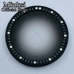 Miuksi 28.5mm black blue white transparent dial plastic movement bezel fit NH35 NH36 NH38 NH39 NH70 NH72 movement