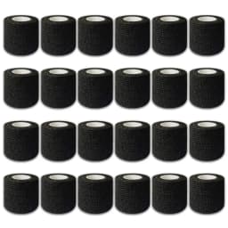 48/24/3PCS Black Tattoo Grip Cover Wraps Self-Adhesive Elastic Bandage Tape Breathable Strong Sports Tape Athletic Bandage Rolls