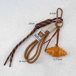 Korean Style Bread Bag Pendant Autumn-Winter Keychain Ornament Braided Rope Bag Pendant Alkali Water Bound Bread Multifunction