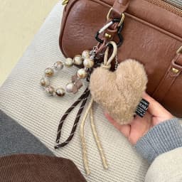 Heart Shaped Leather Plush Silicone Cord Chain Key Pendants Women Charm Bag Pendant Couple Key Ring Kid Toy Gift Key Jewelry