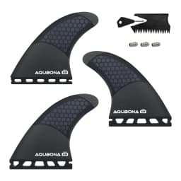 Single/Dual II Tab Surfing Fins - Tri Fins Set Honeycomb Fiberglass & Carbon S/M/L Size - Come with Fin Key Screws and Wax Comb