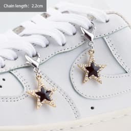 1PC Heart Star Pearl Shoe Laces Chain Punk Luxurious Diamond DIY Detachable Studded Pentagram Shoelace Accessories Jewelry Penda