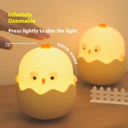 Led Children Touch Night Light Soft Silicone USB Rechargeable Bedroom Decor Gift Animal Egg Shell Chick Bedside Lamp