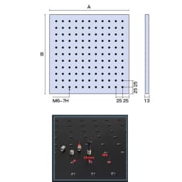 High Precision 300mm Optical Plate Breadboard Black Anodized Aluminum with M6 Tapped Mounting Holes
