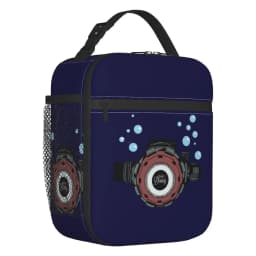 Scuba Diver Flag Resuable Lunch Box for Women Multifunction Dive Diving Thermal Cooler Food Insulated Lunch Bag Office Work