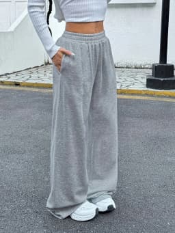 Women's Drawstring Jogging Pants, Casual and Comfortable with Pockets, Mid Waist Sports Pants, Suitable for All Seasons