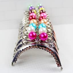 10PCS Super Cute 8.5CM Silver Pearl Bead Metal Purse Frame Kiss Clasp Diy Bag Accessory